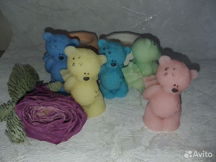 Мыло ручной работы Мишки Тедди с подарком