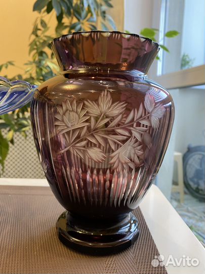 Ваза цветное стекло винтаж СССР