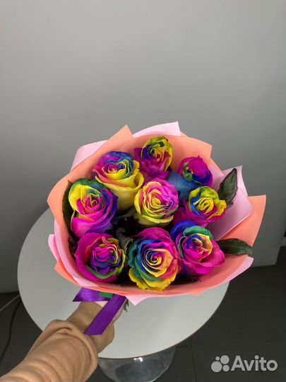 Розы Радуга Доставка