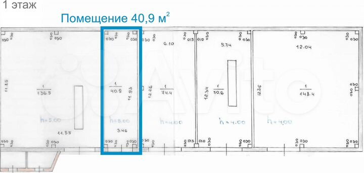 Склад, пр-во 40.9 м²