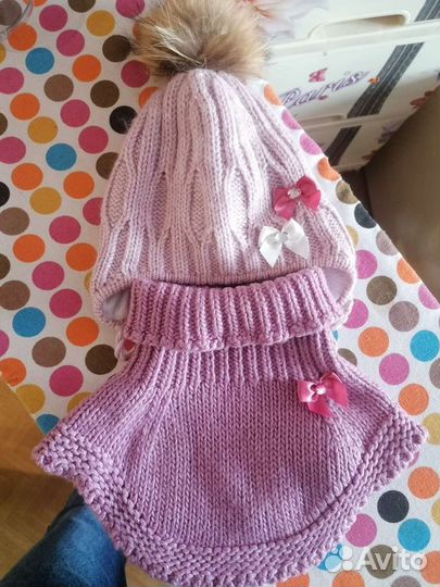 Шапочка + манишка 2-5 лет