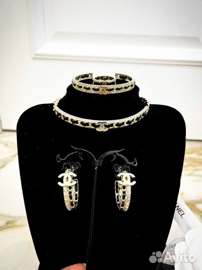 Серьги chanel браслет шанель чокер шанель