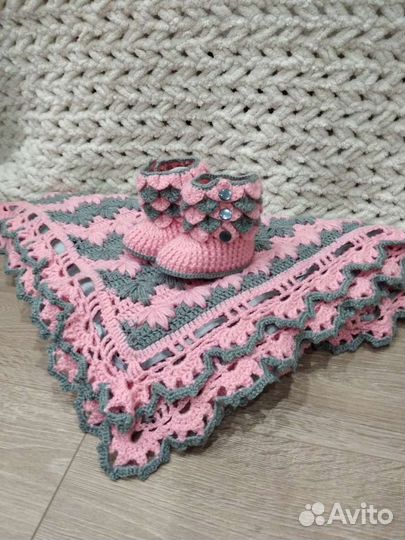 Плед детский вязаный