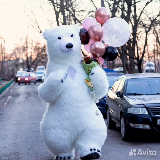 Ростовая кукла белый мишка, панда
