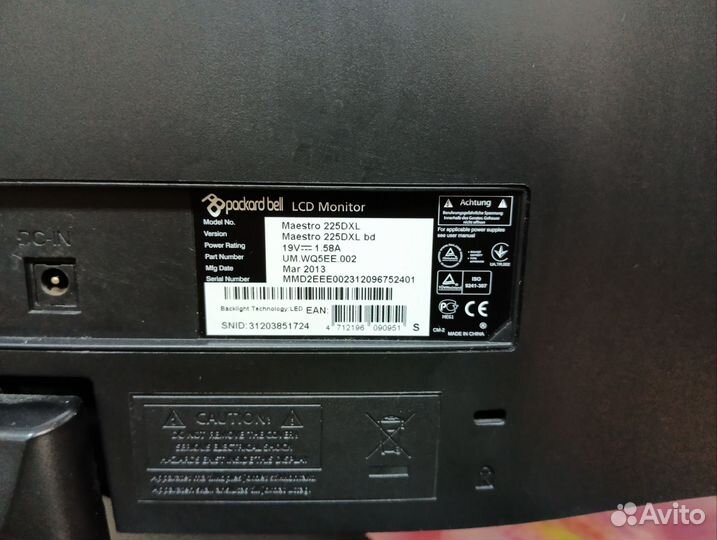 Монитор packard bell