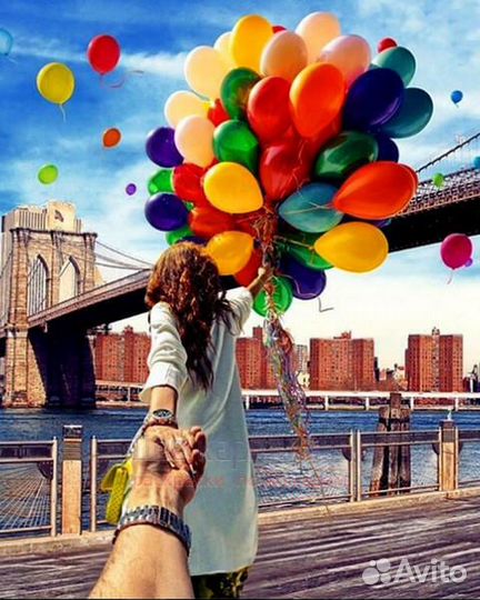 Картина по номерам 40x50 Девушка под Бруклинским м