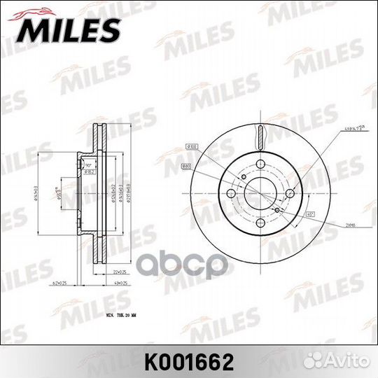 Диск тормозной передний carina/caldina/corona
