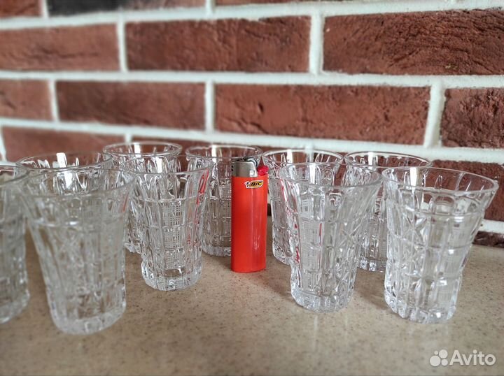 Набор стопок / рюмок СССР, хрусталь, 10 штук