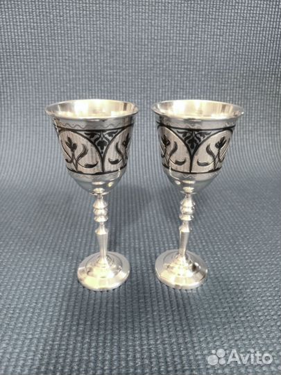 Серебряные бокалы, большие рюмки 875-й пробы