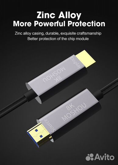 Кабель Moshou hdmi 2.1 8K 4K HDR 15 метров