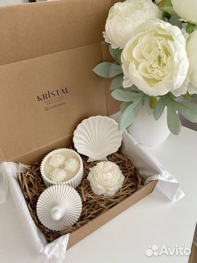 Подарочный набор свечи гипсовый декор