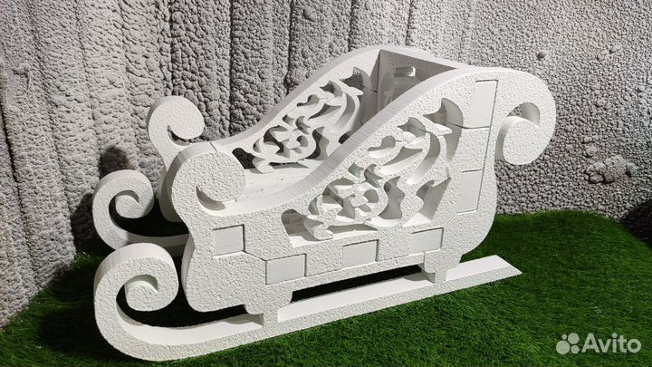 Сани деда мороза из пенопласта