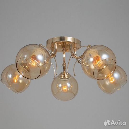 Люстра 'Арманд' 5х40Вт Е27 золото 54х54х20см