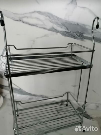 Полка большая на рейлинги хром новая