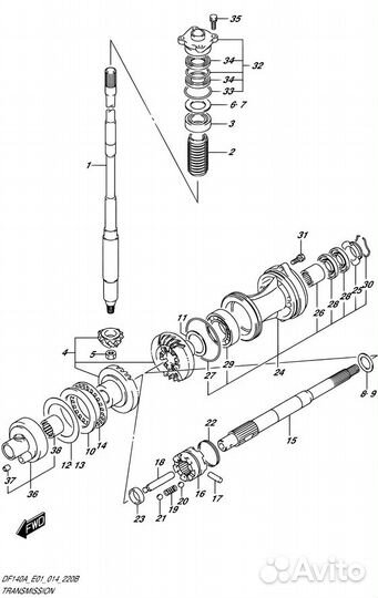 Редуктор Suzuki Df90-DF140 б/у