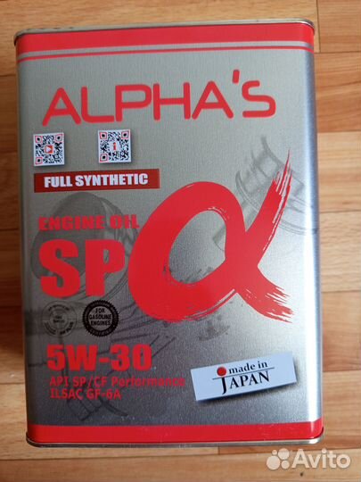 Масло моторное alpha'S 5w30 синтетическое, 4л