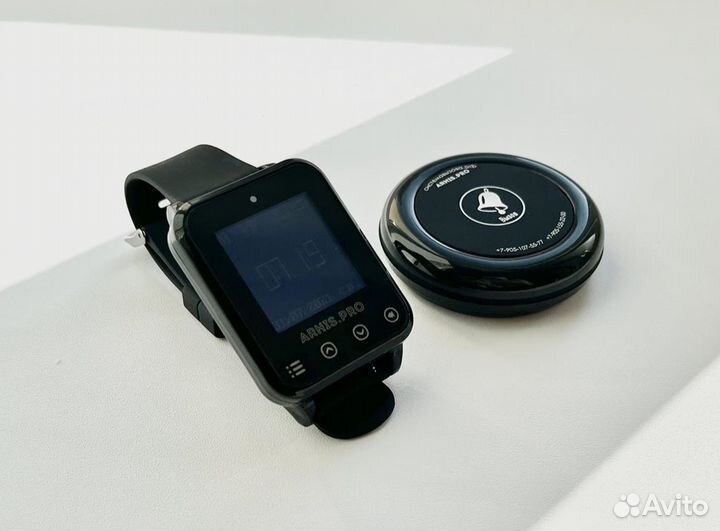 Кнопка вызова персонала/офцицианта Ультра и часы