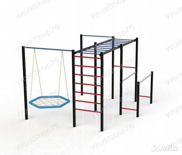 Уличный спортивный комплекс турнике брусья качели