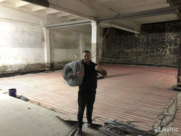 Монтаж теплых полов и систем снеготаяния, терморег