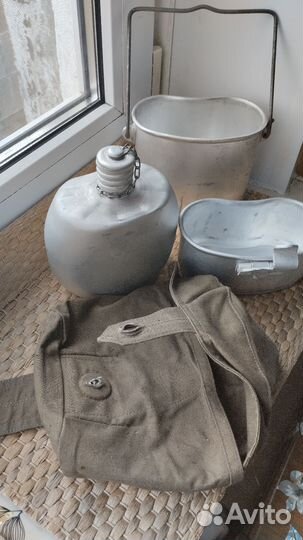 Котелок армейский с фляжкой бронь