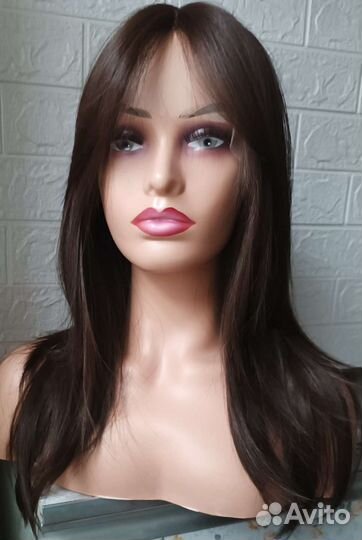 Парик на сетке. Каскад. Коричневый