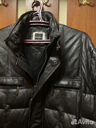 Куртка кожаная мужская зимняя