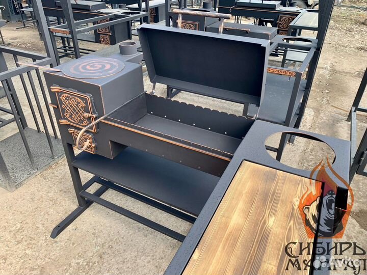 Мангал с печью под казан 