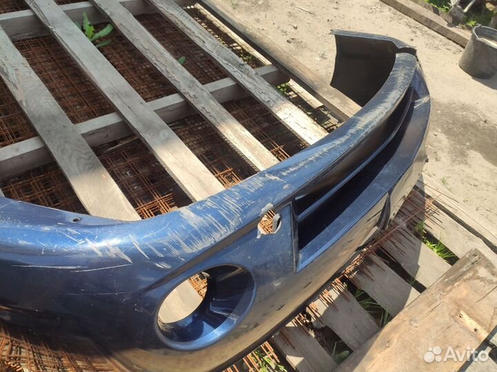 Бампер передний kia spectra темно-синий б/у битый