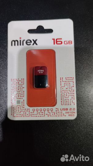 Флешка Mirex 16 gb USB 2.0 в расцветке Arton Red