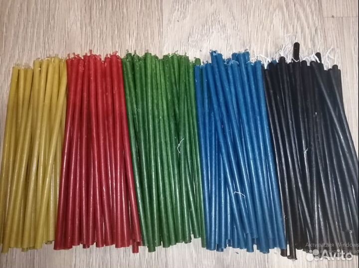 Восковые свечи цветной набор из 5-ти