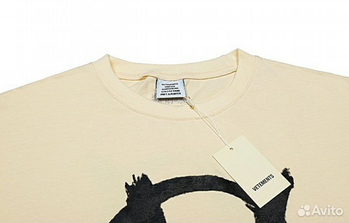 Футболка Vetements Anarchy Gothic Logo Beige