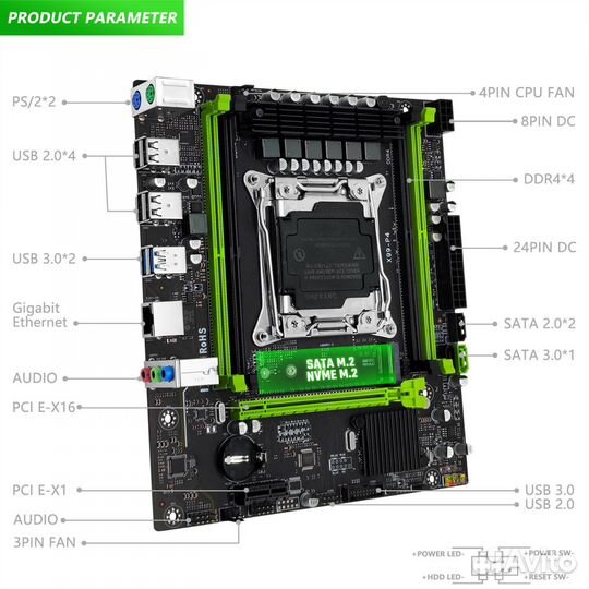 Комплекты 2011 x99 c CPU 6-24 ядер (i7 8700) DDR4