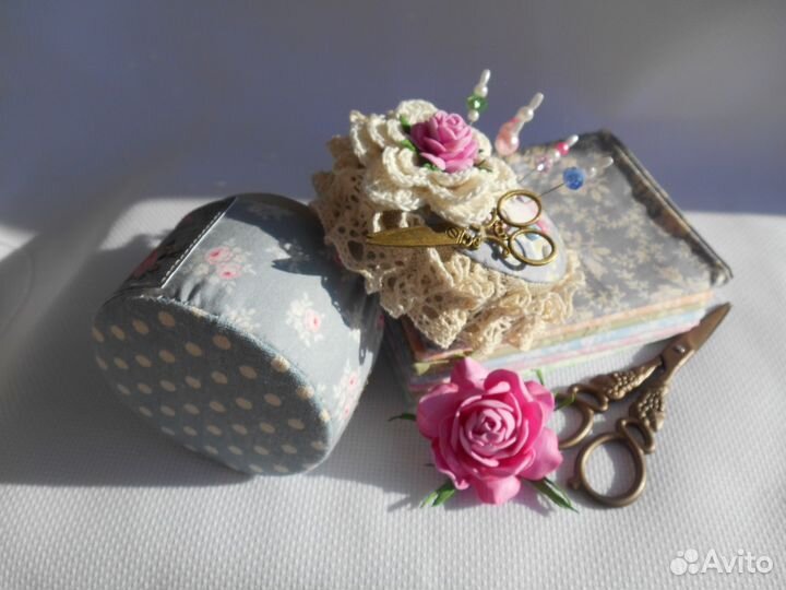 Игольница-шкатулка в стиле шебби