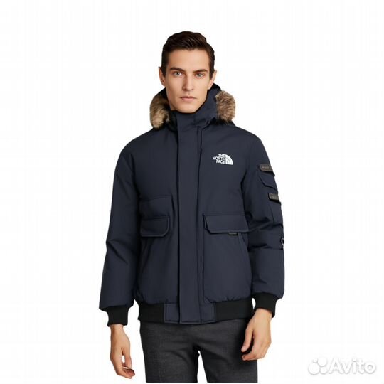 THE north face Down Jacket Unisex Navy (S)(35)