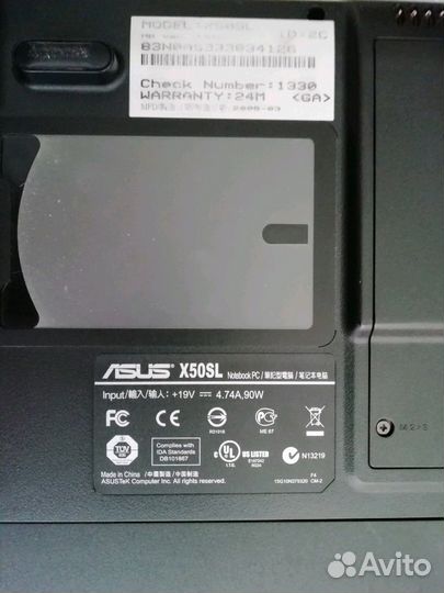Продам ноутбук Asus x50sl на запчасти