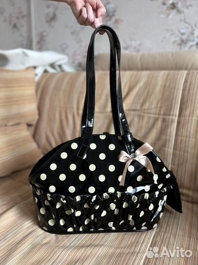 Сумка переноска для маленьких собак черная PA