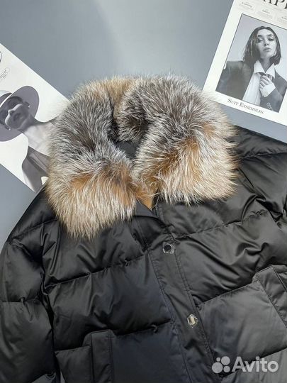 Пуховик женский max mara с мехом лисы