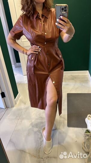 Кожаное платье zara (оригинал)