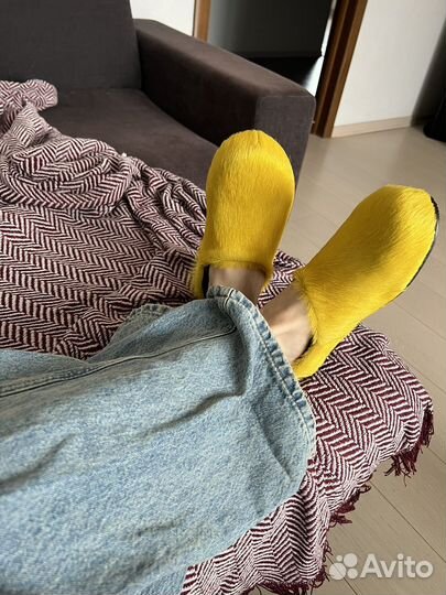 Сабо меховые как Marni fussbett sabot