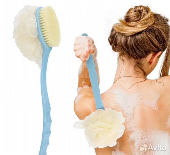 Мочалка щётка на длинной ручке