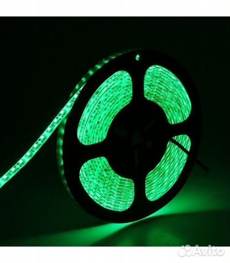 Светодиодная лента, 120д/м,12В,IP65. Зеленая