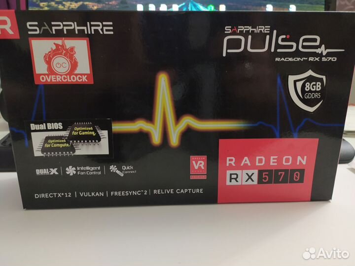 Видеокарта radeon 570 sapphire pulse 8Gb