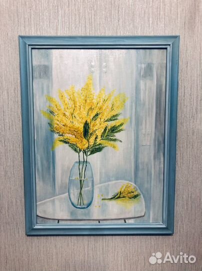 Картина маслом. Мимоза