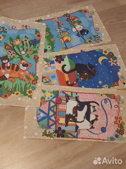 Комплект ярких полотенец рогожка