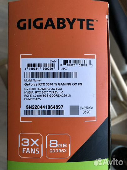 Видеокарта gigabyte rtx 3070 ti gaming oc 8g