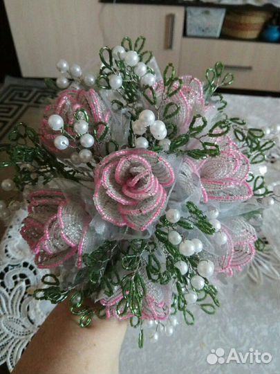 Свадебный букет из бисера