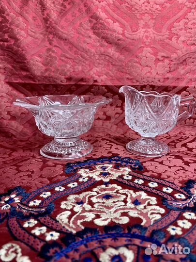 Старинный сливочник и сахарница Мальцов