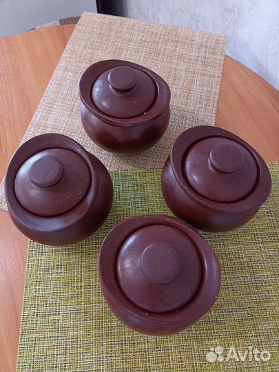 Набор глиняных горшочков для запекания
