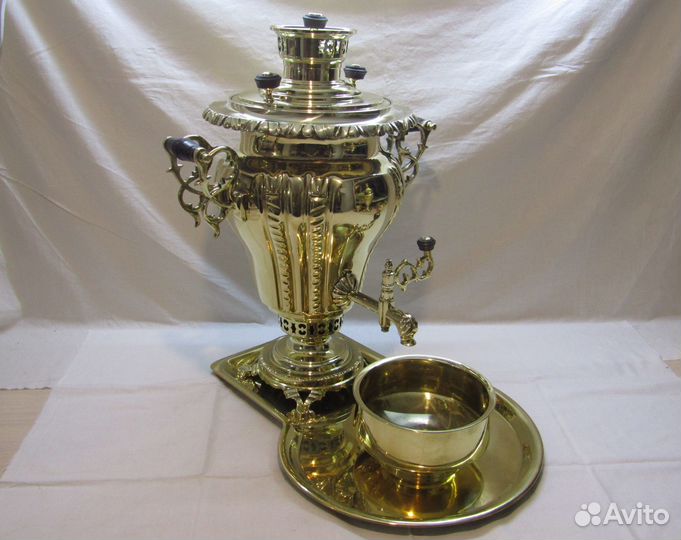 Самовар старинный на дровах, углях, шишках