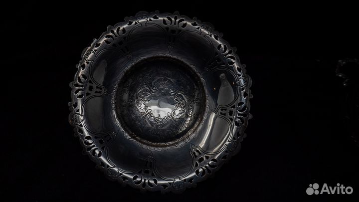 Посеребренное блюдо на ножке, Wm.A. Rogers, винтаж